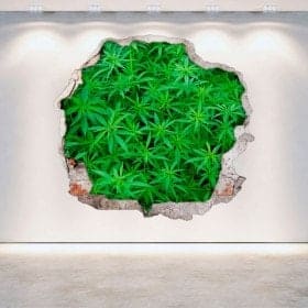 Vinyl marijuana hole 3D wall