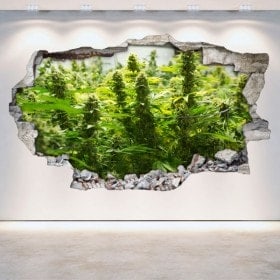 Vinyl Cannabis broken 3D wall