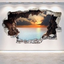 Vinyl wall broken caves 3D English 5338