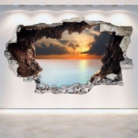 Vinyl wall broken caves 3D