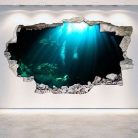 Vinyl caves underwater wall broken 3D