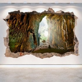 Decorative vinyl wall-broken caves 3D