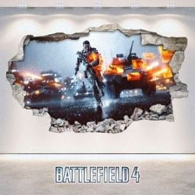 Luminescent panels dividing fluowall Battlefield broken 3D wall