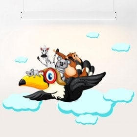 Animal children's vinyl in the clouds