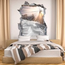Vinyl wall broken snowy mountains