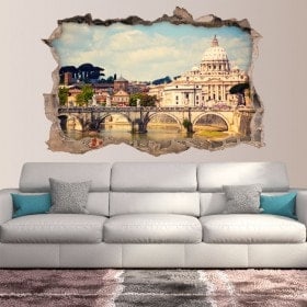 Vinyl 3D bridge Sant'Angelo and Basilica San Pedro