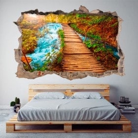 Vinyl 3D wall-broken way nature