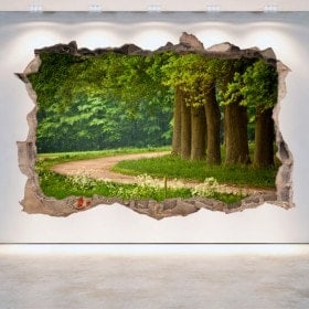 Vinyl 3D walls road and trees