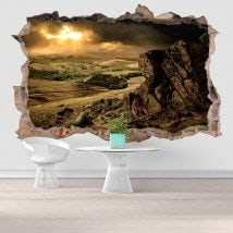 Vinyl 3D sunset in the mountains English 5811