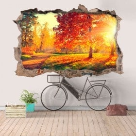 Vinyl hole wall 3D trees nature