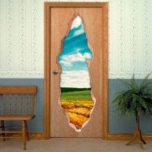 Vinyl for doors field of wheat