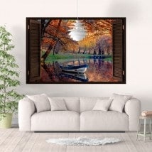 Vinyl windows 3D boat on the Lake