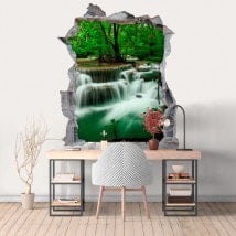 Vinyl hole wall 3D waterfalls nature