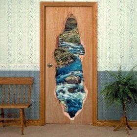 Vinyls for doors 3D Brook mountains