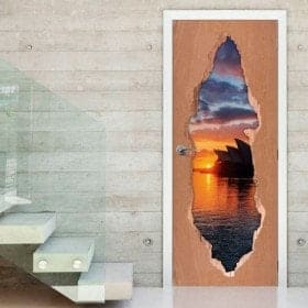 Sunset in Australia 3D doors vinyl