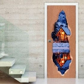 Doors vinyl cabin in winter 3D