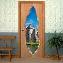 Vinyls for doors Castle counts of Ghent 3D