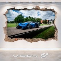 Luminescent panels dividing fluowall Bugatti 3D Vision great tourism