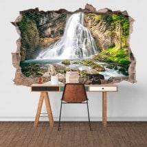Decorative vinyl 3D waterfalls mountain
