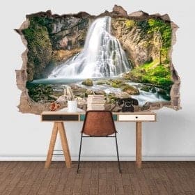 Decorative vinyl 3D waterfalls mountain