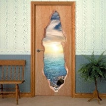 Doors sea sunset 3D for vinyls