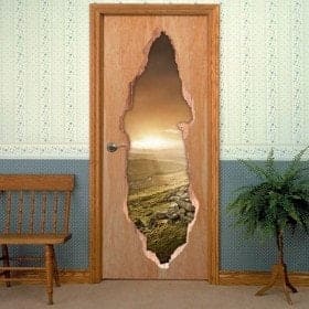 Sunset in mountains 3D doors vinyl