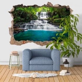Decorative vinyl 3D waterfalls nature