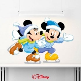 Vinyl Mickey and Minnie skating