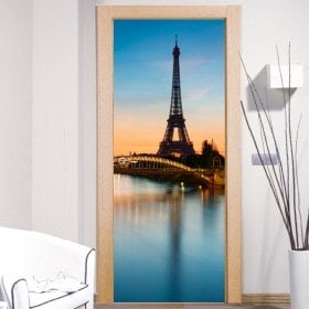 Decorative vinyl door Tower Paris Eiffel