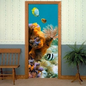 Decorative vinyl doors marine world
