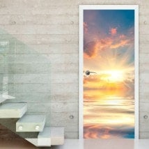 Vinyl door sunset on the sea