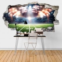 Vinyl football stadium broken 3D wall English 6448