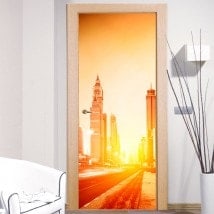 Decorative doors stickers for dubai city