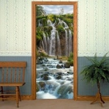 Decorative vinyl doors waterfalls mountains