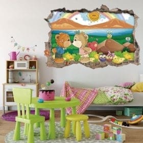Children love teddies 3D stickers