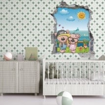 3D children's stickers fashion bears