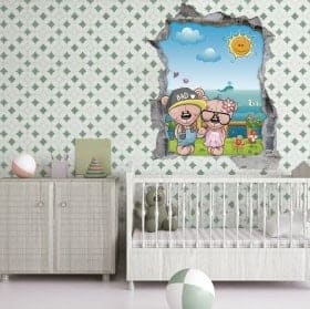 3D children's stickers fashion bears