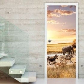 Safari animals stickers doors