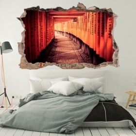 Wall stickers tunnel in Kyoto Japan 3D