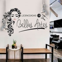 Hairdressing stickers licensed in fine arts
