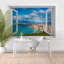 3D window vinyl rainbow beaches of Hawaii