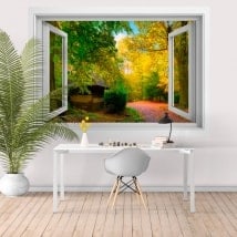 Wall stickers window country house 3D