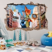 Wall vinyl children's zootopia 3D