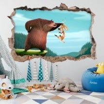 3D vinyl wall stickers colleagues in the forest