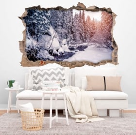 Wall Stickers Winter Carpathian Mountains 3D