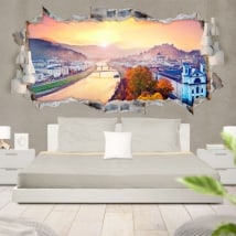 3D vinyl panoramic sunset in Salzburg Austria