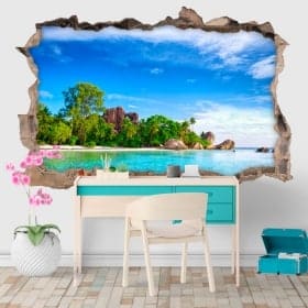 Decorative vinyl island La Digue Seychelles
