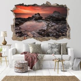 Decorative vinyl sunset Rocky Beach Bulgaria 3D