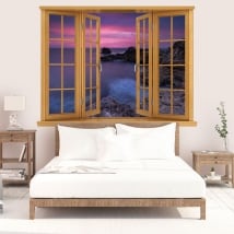 Decorative vinyl sunrise on the black sea 3D