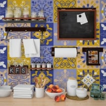 Decorative vinyl tiles walls
